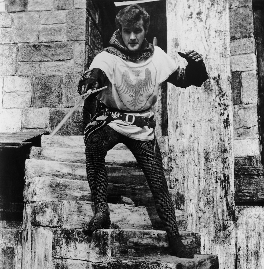 Roger Moore as Sir Wilfred of Ivanhoe in Invanhoe (1958).